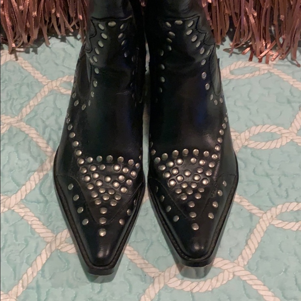 Harley Davidson silver stud motor cycle boots